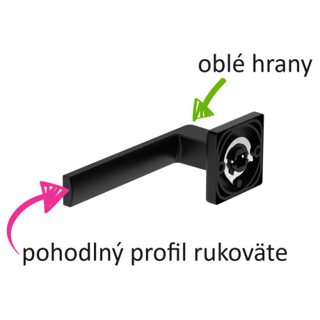 K03 PZ klika na dveře černá IT LINE