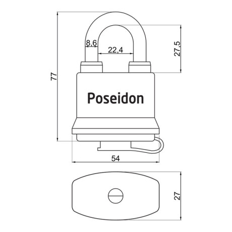 RV.POSEIDON.45 visací zámek