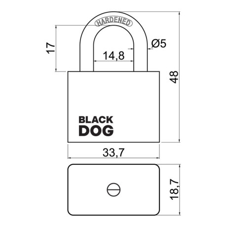 RV.BLACKDOG.30 visací zámek