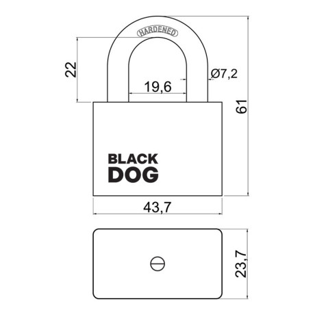 RV.BLACKDOG.40 visací zámek