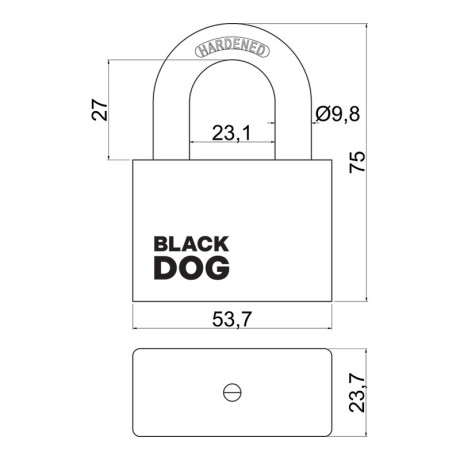 RV.BLACKDOG.50 visací zámek