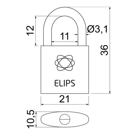 RV.ELIPS.20.SU1 visací zámek SU