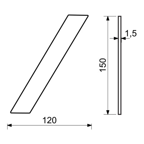 RN.150L./.CE lomítko "/" 150mm černé matné