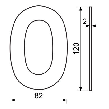 RN.120L.0.CE číslo "0" 120mm černé matné