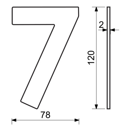 RN.120L.7.CE číslo "7" 120mm černé matné