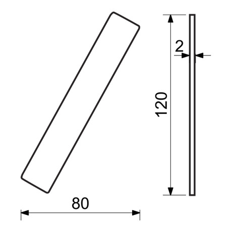 RN.120L./.CE lomítko "/" 120mm černé matné