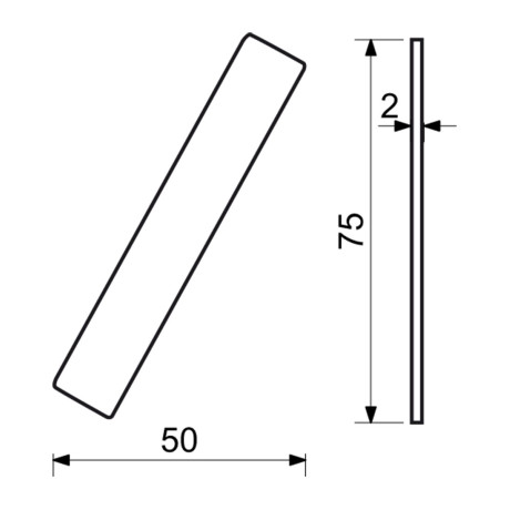 RN.75L./.N lomítko 75mm "/" nerez