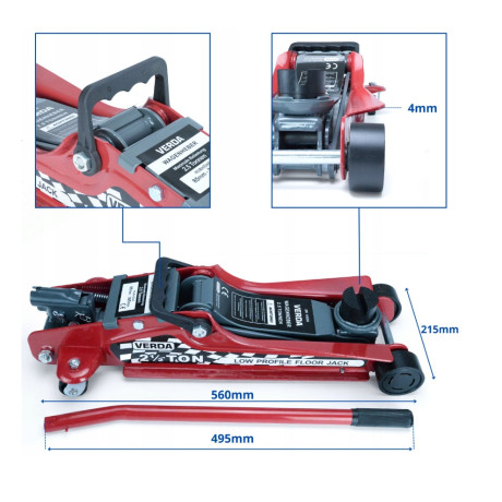 Hydraulický zvedák nízkoprofilový 2,5T SN10559