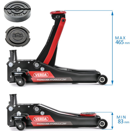 Hydraulický nízkoprofilový zvedák dvoupístový 3T SN8465