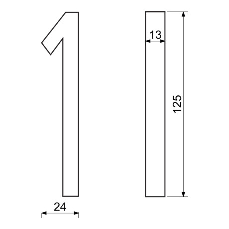 RN.125V.1.CE číslo "1" černé