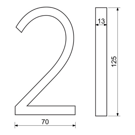 RN.125V.2.CE číslo "2" černé