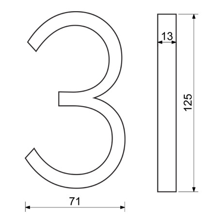 RN.125V.3.CE číslo "3" černé