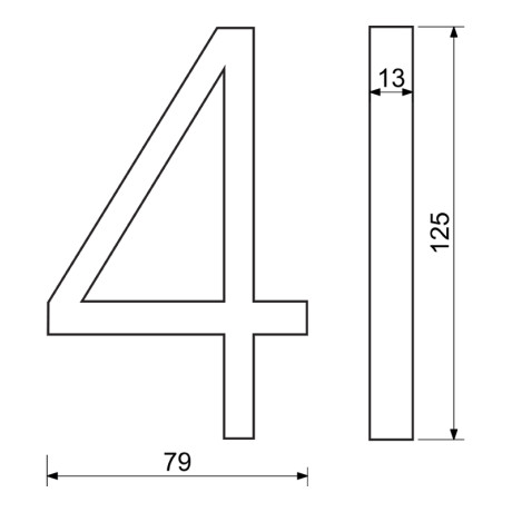 RN.125V.4.CE číslo "4" černé