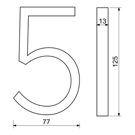 RN.125V.5.CE číslo "5" černé