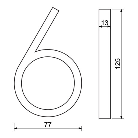 RN.125V.6.CE číslo "6" černé