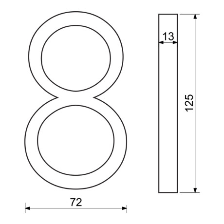 RN.125V.8.CE číslo "8" černé