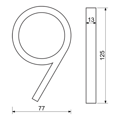 RN.125V.9.CE číslo "9" černé