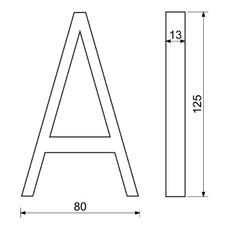 RN.125V.A.CE písmeno "A" černé