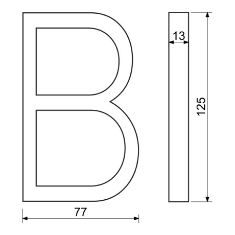 RN.125V.B.CE písmeno "B" černé