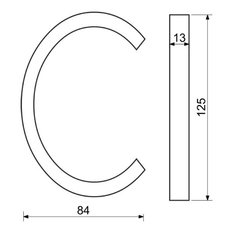 RN.125V.C.CE písmeno "C" černé