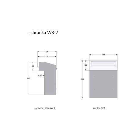 W3 - 2 poštovní schránka RAL9006