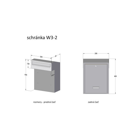 W3 - 2 poštovní schránka černá