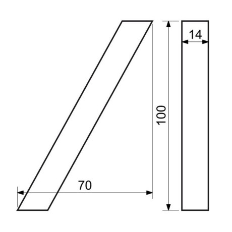 Lomítko "/" 3D černé 100mm